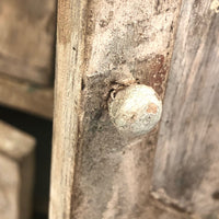 Miniature (13 1/2") Four Door Weathered Wooden Chest in Old Paint