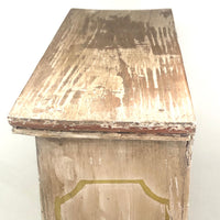 Miniature (13 1/2") Four Door Weathered Wooden Chest in Old Paint