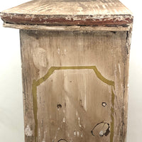 Miniature (13 1/2") Four Door Weathered Wooden Chest in Old Paint