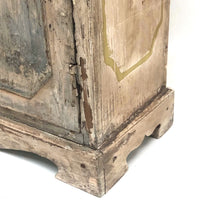 Miniature (13 1/2") Four Door Weathered Wooden Chest in Old Paint