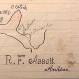 R.F Abbott 1880 Hand-drawn Student Map