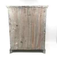 Miniature (13 1/2") Four Door Weathered Wooden Chest in Old Paint