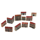 Set of Eleven Beautiful Early Erzgebirge Houses