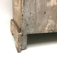 Miniature (13 1/2") Four Door Weathered Wooden Chest in Old Paint