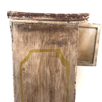 Miniature (13 1/2") Four Door Weathered Wooden Chest in Old Paint