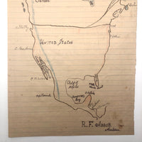 R.F Abbott 1880 Hand-drawn Student Map