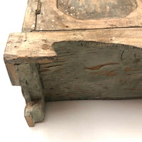 Miniature (13 1/2") Four Door Weathered Wooden Chest in Old Paint