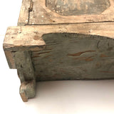 Miniature (13 1/2") Four Door Weathered Wooden Chest in Old Paint
