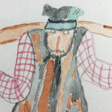 Tevye the Milkman Watercolor Drawing