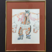 Tevye the Milkman Watercolor Drawing