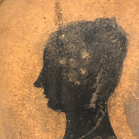 C. 1830s Ink Silhouette of Woman in Original Frame
