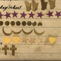 SOLD Edward Tappey's 1929 Bible School Hand-written Report Card with Many Stickers