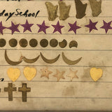 SOLD Edward Tappey's 1929 Bible School Hand-written Report Card with Many Stickers