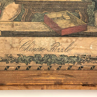 Gorgeous Double Layer Victorian Parquetry Puzzle in Original Box with Hand-colored Design Cards