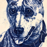 T.C. Brown-Westhead Moore Antique Blue & White Transferware Bull Terrier Plate