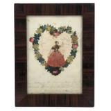 Josie's C. 1850s Victorian Die Cut Valentine in Period Frame, Dayton, Ohio