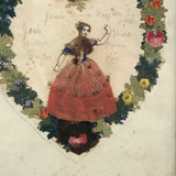 Josie's C. 1850s Victorian Die Cut Valentine in Period Frame, Dayton, Ohio