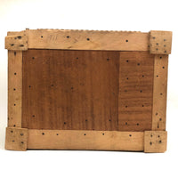 1911 Tramp Art Box with Chip Carved Stacks and Green-Gray Velvet