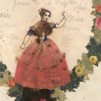 Josie's C. 1850s Victorian Die Cut Valentine in Period Frame, Dayton, Ohio