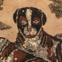 Wonderful Antique Stumpwork Embroidery of Two Dear Dogs