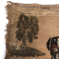 Wonderful Antique Stumpwork Embroidery of Two Dear Dogs