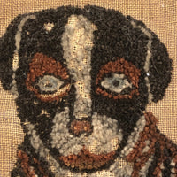 Wonderful Antique Stumpwork Embroidery of Two Dear Dogs