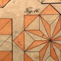 Gorgeous Double Layer Victorian Parquetry Puzzle in Original Box with Hand-colored Design Cards