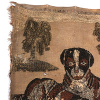 Wonderful Antique Stumpwork Embroidery of Two Dear Dogs