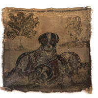 Wonderful Antique Stumpwork Embroidery of Two Dear Dogs