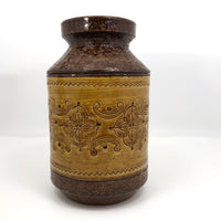 Bitossi Brown and Mustard Aldo Londi Spagnolo Mid-Century Vase