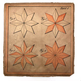 Gorgeous Double Layer Victorian Parquetry Puzzle in Original Box with Hand-colored Design Cards