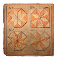 Gorgeous Double Layer Victorian Parquetry Puzzle in Original Box with Hand-colored Design Cards