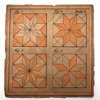 Gorgeous Double Layer Victorian Parquetry Puzzle in Original Box with Hand-colored Design Cards