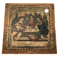 Gorgeous Double Layer Victorian Parquetry Puzzle in Original Box with Hand-colored Design Cards