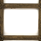 Great Antique Chip Carved Tramp Art Frame with Original Gold Paint