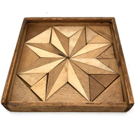 Gorgeous Double Layer Victorian Parquetry Puzzle in Original Box with Hand-colored Design Cards