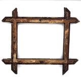 Great Antique Chip Carved Tramp Art Frame with Original Gold Paint