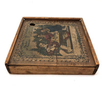 Gorgeous Double Layer Victorian Parquetry Puzzle in Original Box with Hand-colored Design Cards
