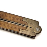 Beautiful Antique Boxwood and Brass Folding 12 Inch Ruler