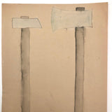 SOLD (for KA) Arthur Tilo Art, Two Axes, Childhood Drawing, Berlin, WW2 Era