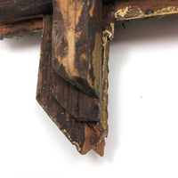 Great Antique Chip Carved Tramp Art Frame with Original Gold Paint