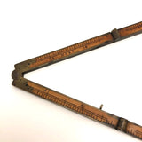 Beautiful Antique Boxwood and Brass Folding 12 Inch Ruler