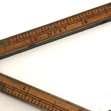 Beautiful Antique Boxwood and Brass Folding 12 Inch Ruler