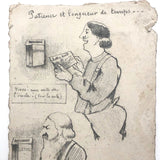 Patience! 50 Years Waiting for a Letter, Pencil Drawn Postcard, 1908