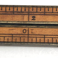 Beautiful Antique Boxwood and Brass Folding 12 Inch Ruler