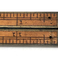 Beautiful Antique Boxwood and Brass Folding 12 Inch Ruler