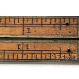 Beautiful Antique Boxwood and Brass Folding 12 Inch Ruler