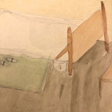 Arthur Tilo Alt, Boy in Bed Reading, Childhood Drawing, Berlin, WW2 Era