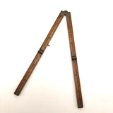 Beautiful Antique Boxwood and Brass Folding 12 Inch Ruler