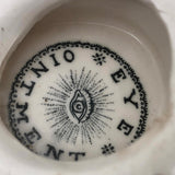 Old Ironstone Transferware Eye Ointment Eye Wash Vessel (Presumed Advertising Give Away)
